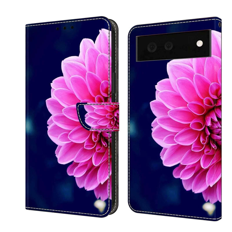 Decorative leather phone case with large pink flower and butterfly clasp design and flip cover