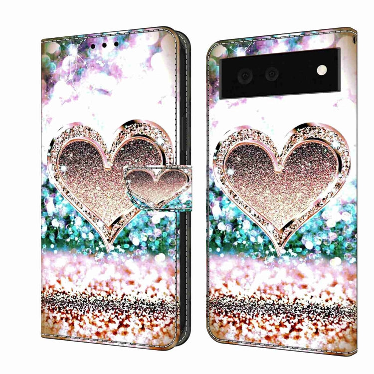 Decorative leather phone case with glitter heart and butterfly bokeh art and flip cover