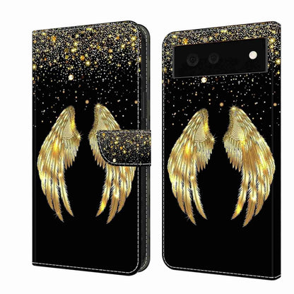 Black glitter wallet phone case with gold feather angel-wing design and camera cutout