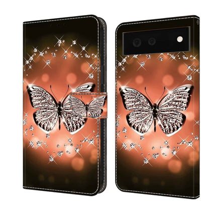Orange wallet phone case with butterfly illustration and star ring pattern, folio strap and camera cutout