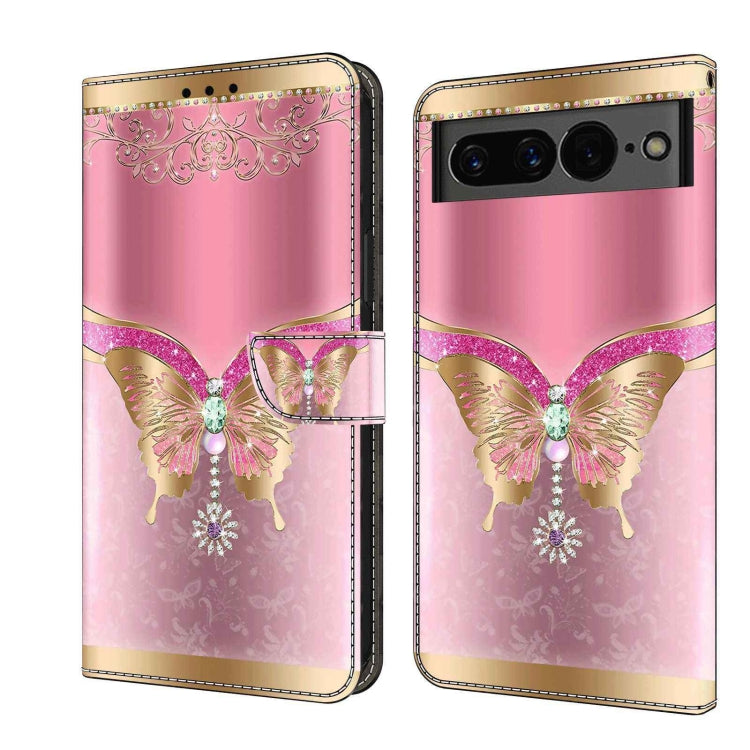 Leather-style phone wallet case with pink butterflies and butterfly ornament print