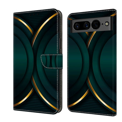 Shockproof 3D crystal phone case with teal base and gold geometric arc pattern