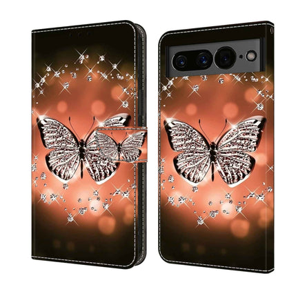 Shockproof 3D crystal phone case with orange background and sparkling butterfly design