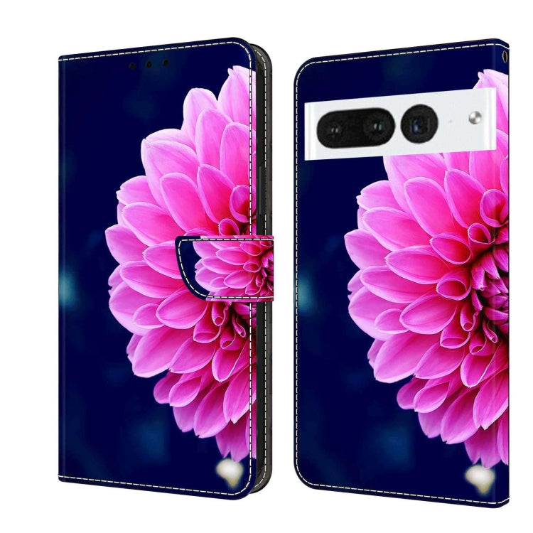 Shockproof flip phone case with large pink flower bloom and dark blue backdrop