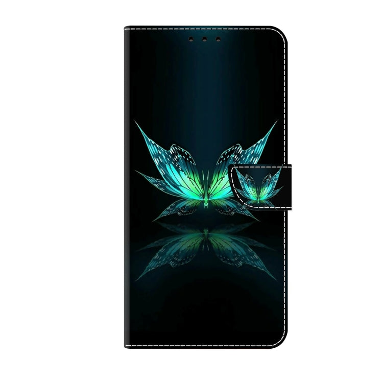 Blue butterfly 3D wallet phone case, front view