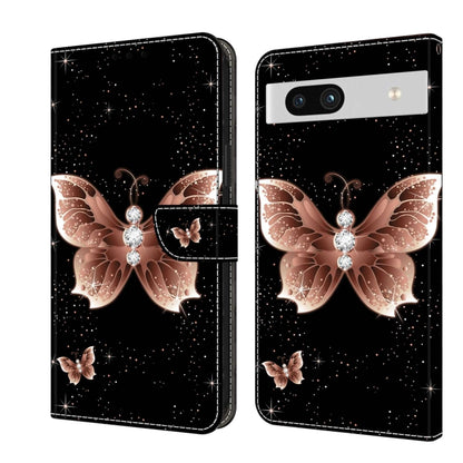 Black leather phone case with crystal butterfly ornament, protective flip style