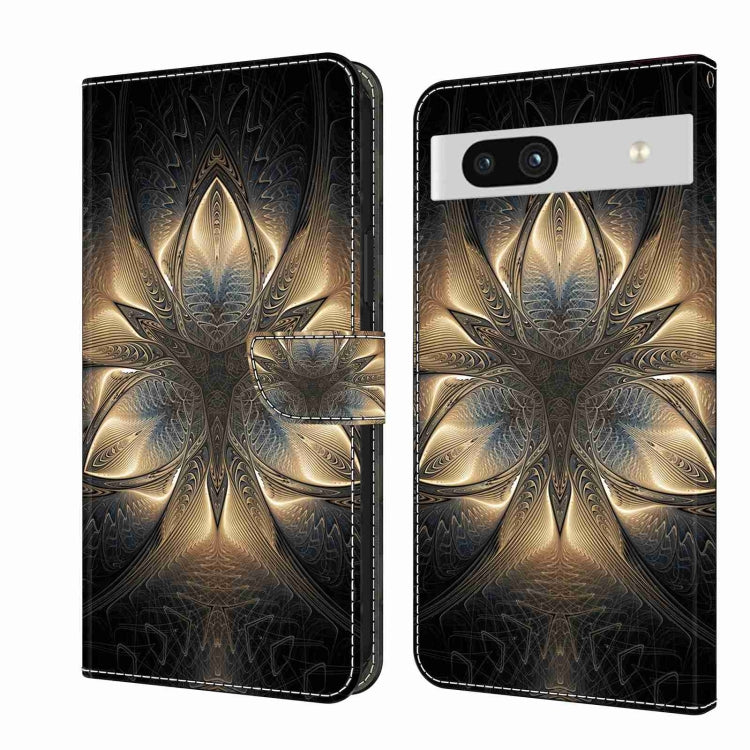 Black leather phone case with gold floral mandala pattern and protective flip