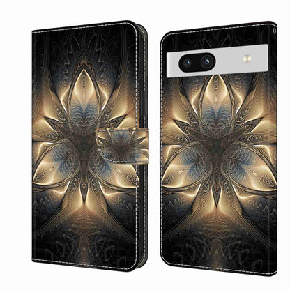 Black leather phone case with gold floral mandala pattern and protective flip