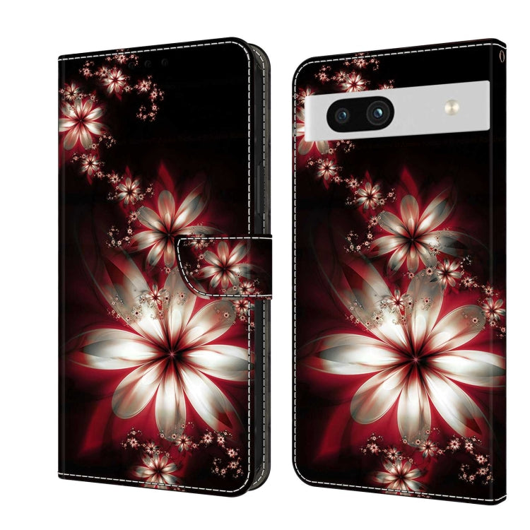 Shockproof flip phone case with red and white floral 3D butterfly design