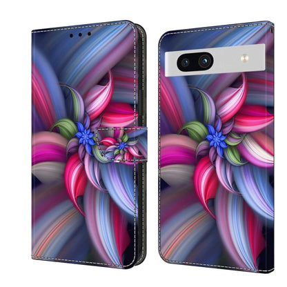 Shockproof flip phone case with colorful abstract flowers and wave swirl artwork