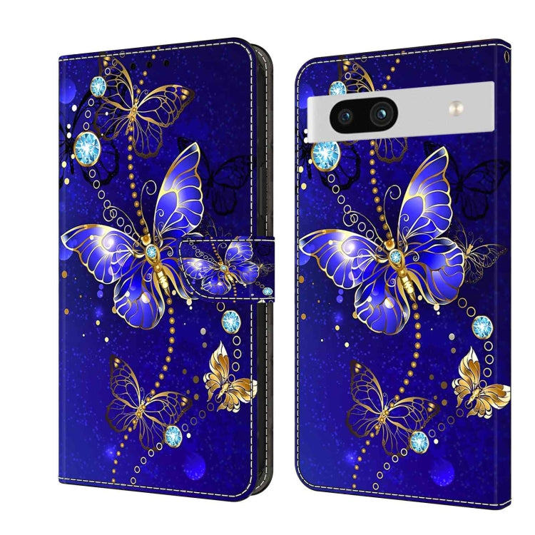 Shockproof flip phone case with blue glitter butterflies and gemstone-style accents