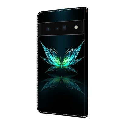 Crystal shockproof protective leather phone case, teal butterfly flower design, top front panel