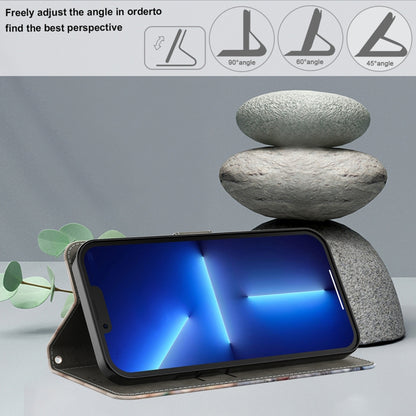 Shockproof leather phone case with fold-out kickstand holding a phone in landscape
