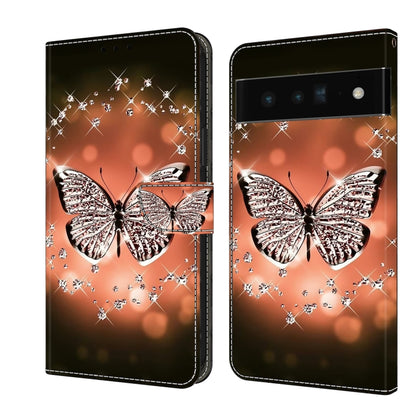 Protective leather phone case with silver butterfly and star gem pattern on peach