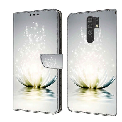 White leather phone case with sparkling candlelight bowl 3D design, flip cover