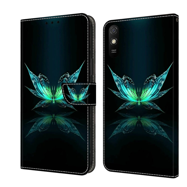Turquoise lotus leaf flip phone case with glitter effect and card slot, black.