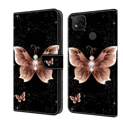 Shockproof phone case with rose-gold butterfly and sparkling star details on black folio