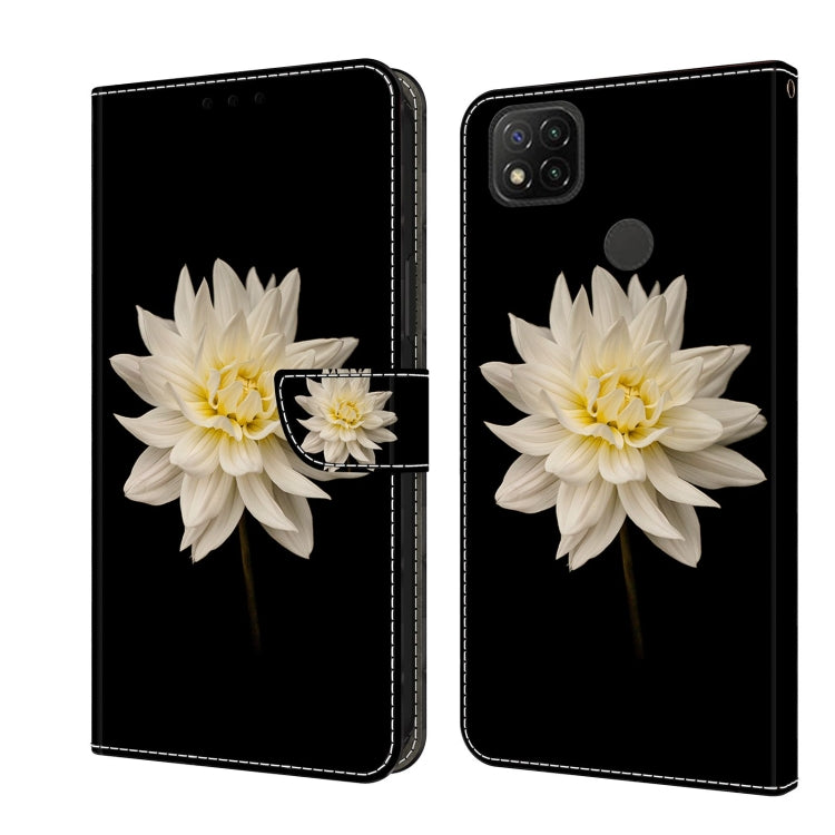 Shockproof phone case with white flower petals and a small blossom on black folio flap