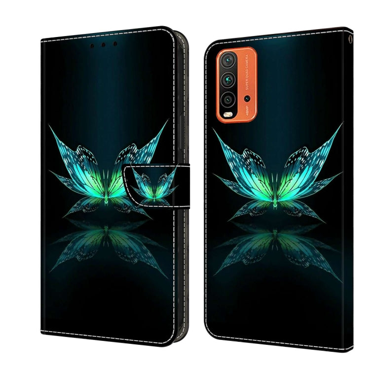Crystal 3D shockproof leather phone case with teal flower and lotus design