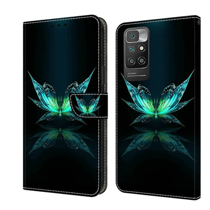 Crystal 3D shockproof protective leather phone case with teal flower art on dark background