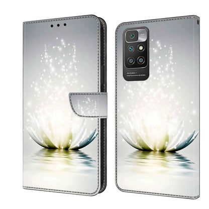 Crystal 3D shockproof protective leather phone case with glowing white lily and sparkle design