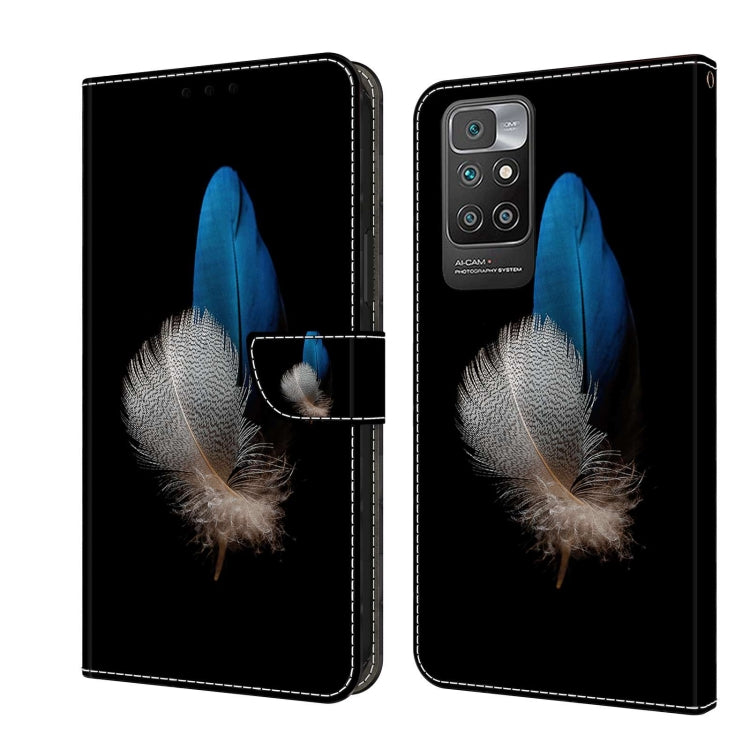 Crystal 3D leather phone case with blue feather and silver wing detail