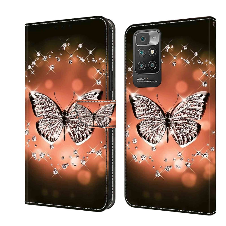 Crystal 3D leather phone case with silver butterfly wings and star lace border