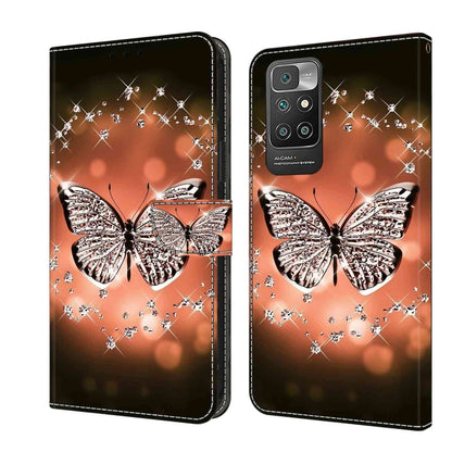 Crystal 3D leather phone case with silver butterfly wings and star lace border