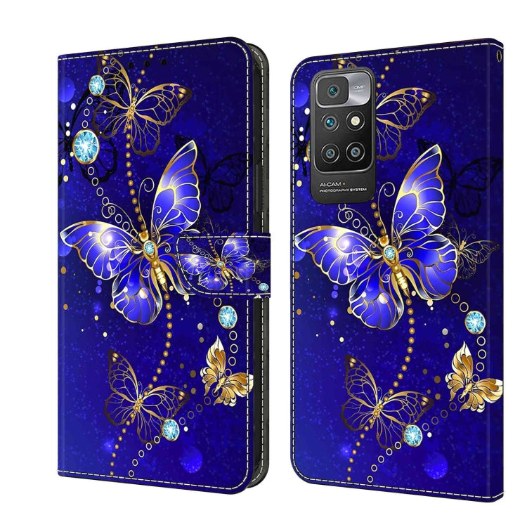 Crystal 3D butterfly phone wallet case with gold blue butterflies and gemstone accents