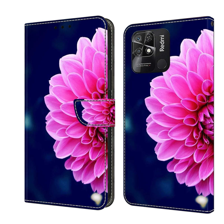Leather phone case with large pink flower and butterfly crystal detailing