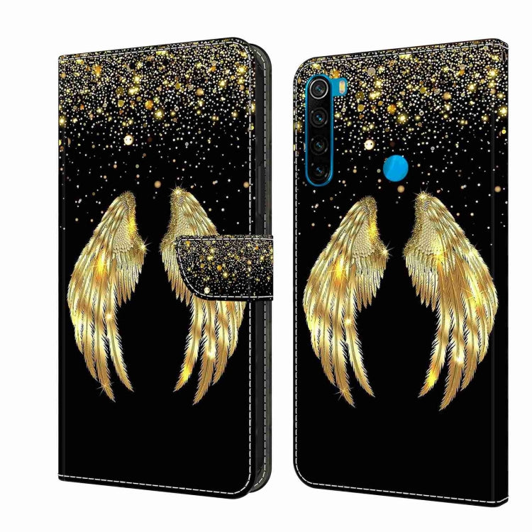 Leather phone case with black background, gold glitter feathers, magnetic flip cover