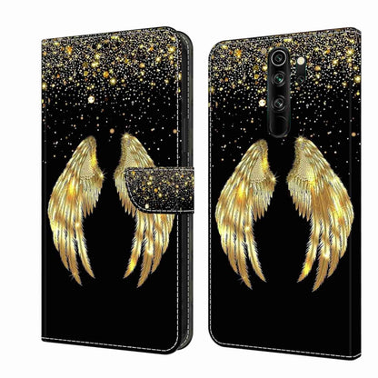 Protective phone case with black and gold glitter design and feather wings pattern