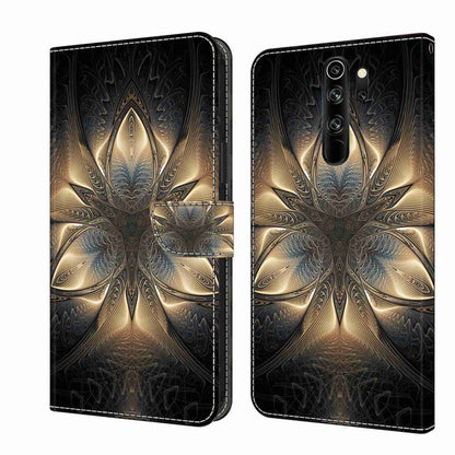 Protective phone case with black, gold, and blue ornamental mandala design