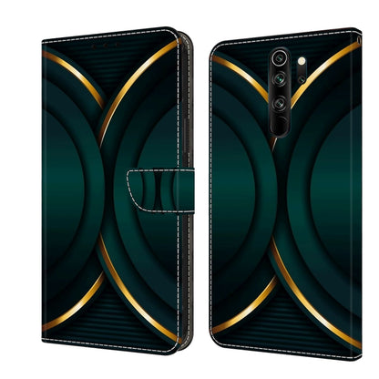 Protective phone case with dark teal and gold abstract swirl frame design