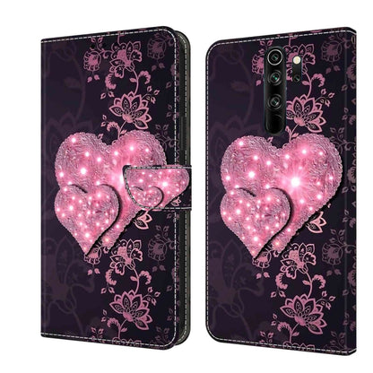 Protective phone case with dark purple background, glowing pink heart and floral pattern