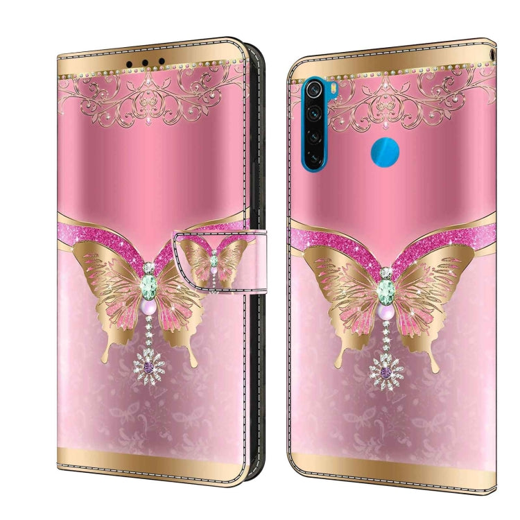 Pink butterfly protective phone case with folio flap and camera cutout