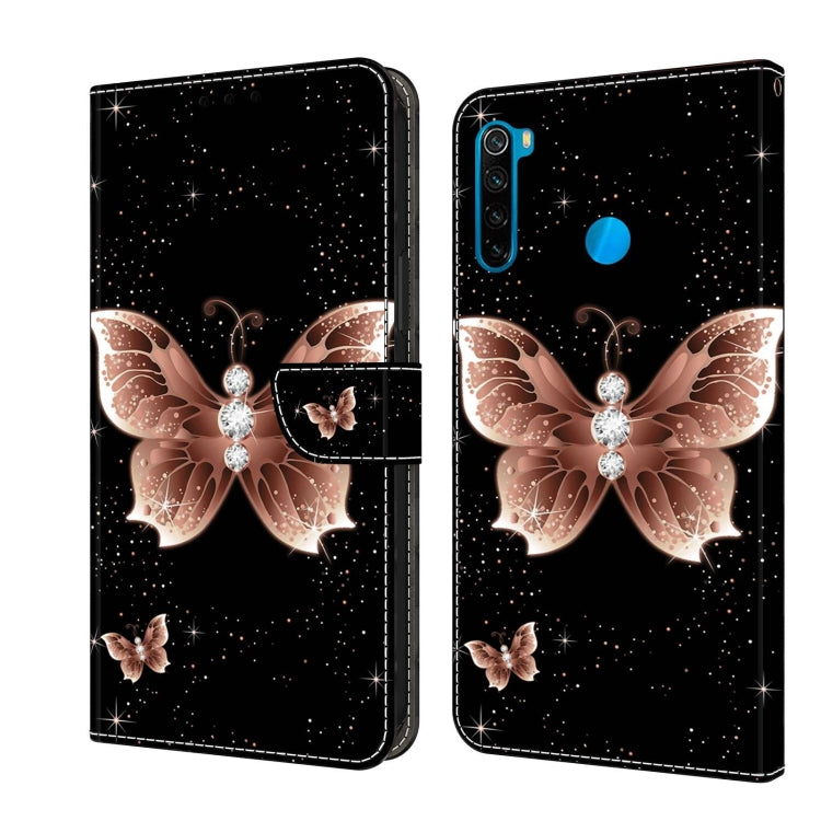 Rose-gold butterfly starry protective phone case with folio flap and camera cutout