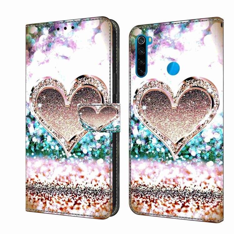 Glitter heart and bokeh protective leather phone case with folio flap cover