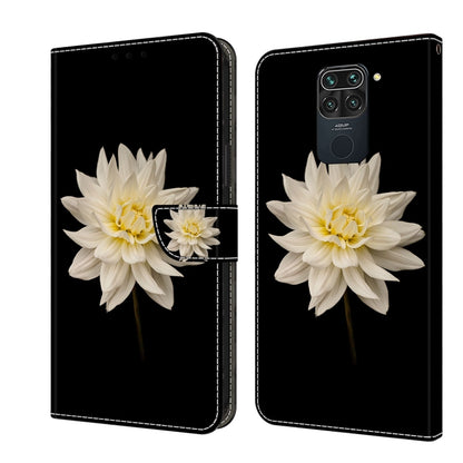 Flip phone case with white flower and small blossom accents on dark background