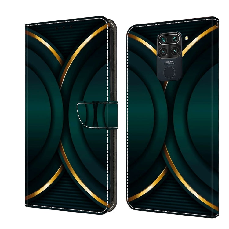 Flip phone case with dark teal panels and gold curved arch design