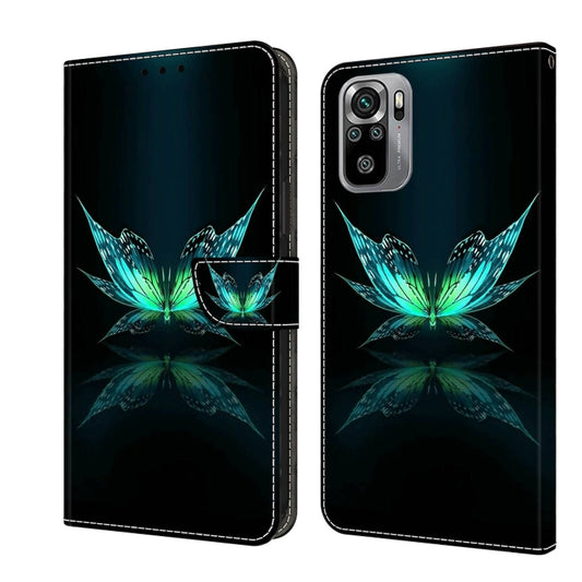 Shockproof phone case with teal butterfly 3D design, dark blue flip cover