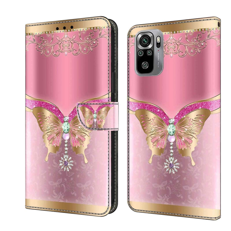 Shockproof phone case with pink and gold butterflies, ornate frame and flip strap