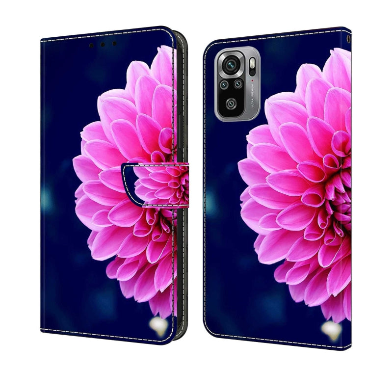 Shockproof phone case with large pink flower and dark blue folio cover