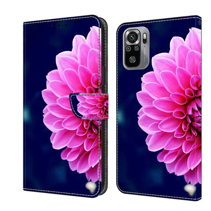 Shockproof phone case with large pink flower and dark blue folio cover