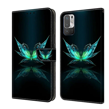 Crystal 3D protective phone wallet case with teal lotus flowers on dark background
