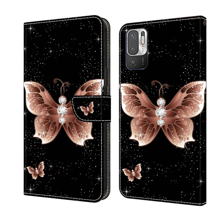 Crystal 3D phone wallet case with bronze butterflies and glittery star accents