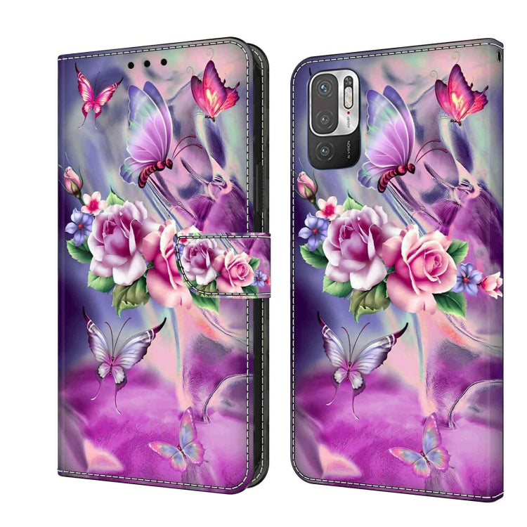 Crystal 3D purple butterfly phone wallet case with floral bouquet and pink butterflies