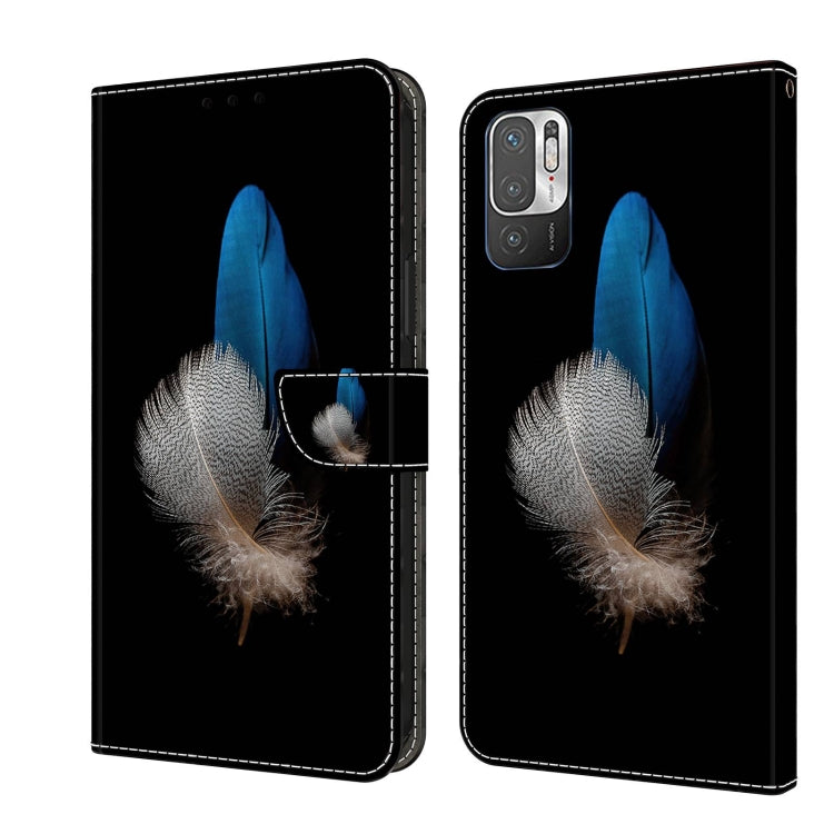 Protective phone case with blue feather and silver wing graphic on dark base