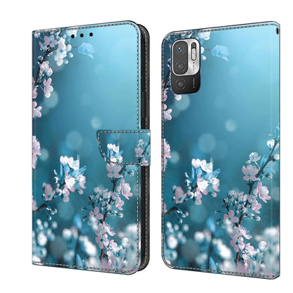 Protective phone case with light blue cherry blossom flowers and butterfly details