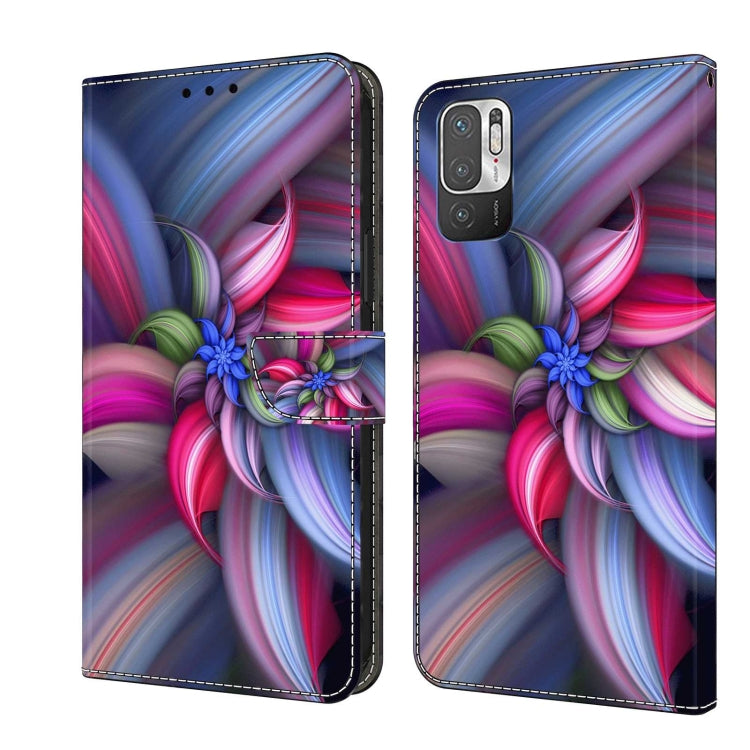 Protective phone case with colorful abstract flower swirls and layered petals